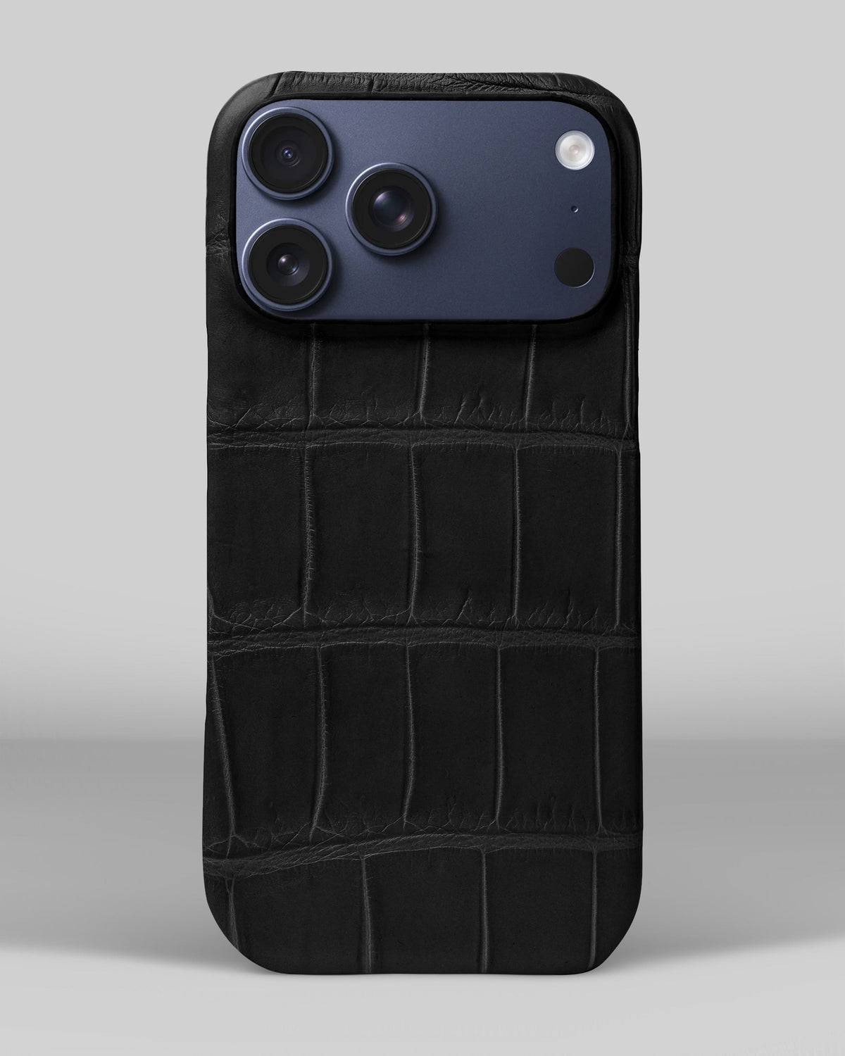 Black Crocodile Leather Full-Wrap Case for iPhone 18 Pro Max