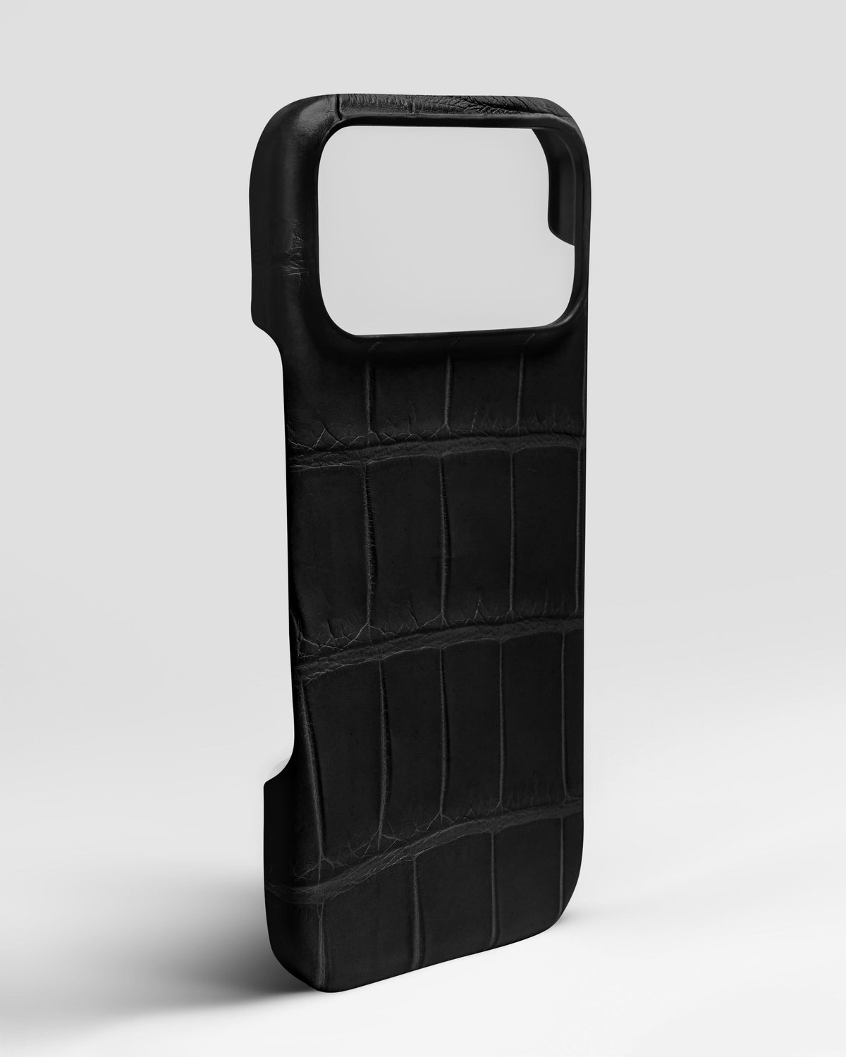 Black Crocodile Leather Full-Wrap Case for iPhone 17 Pro Max