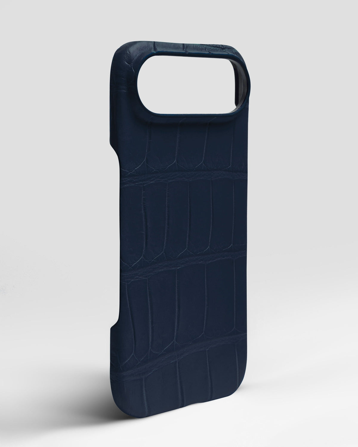 Navy Blue Crocodile Leather Full-Wrap Case for iPhone 17 Air