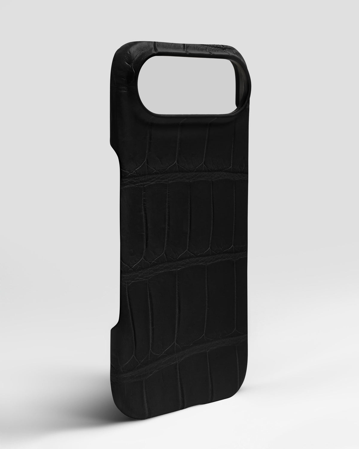 Black Crocodile Leather Full-Wrap Case for iPhone 17 Air