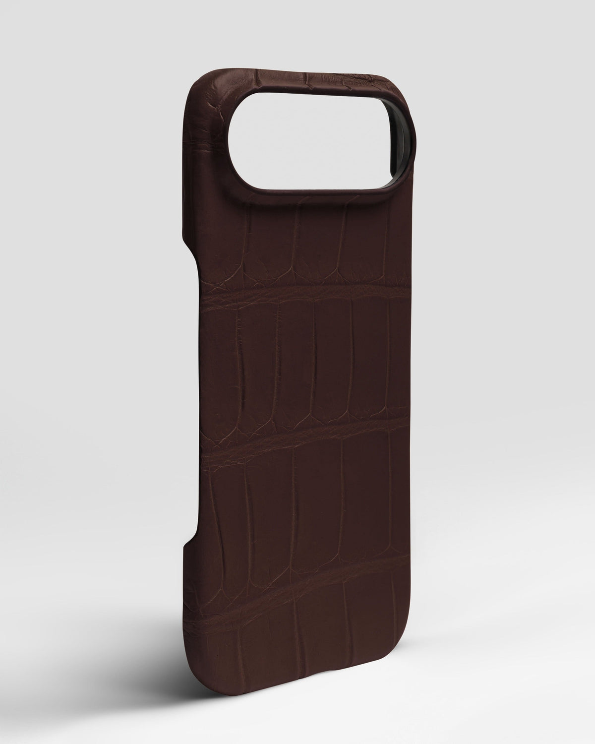 Dark Brown Crocodile Leather Full-Wrap Case for iPhone 17 Air