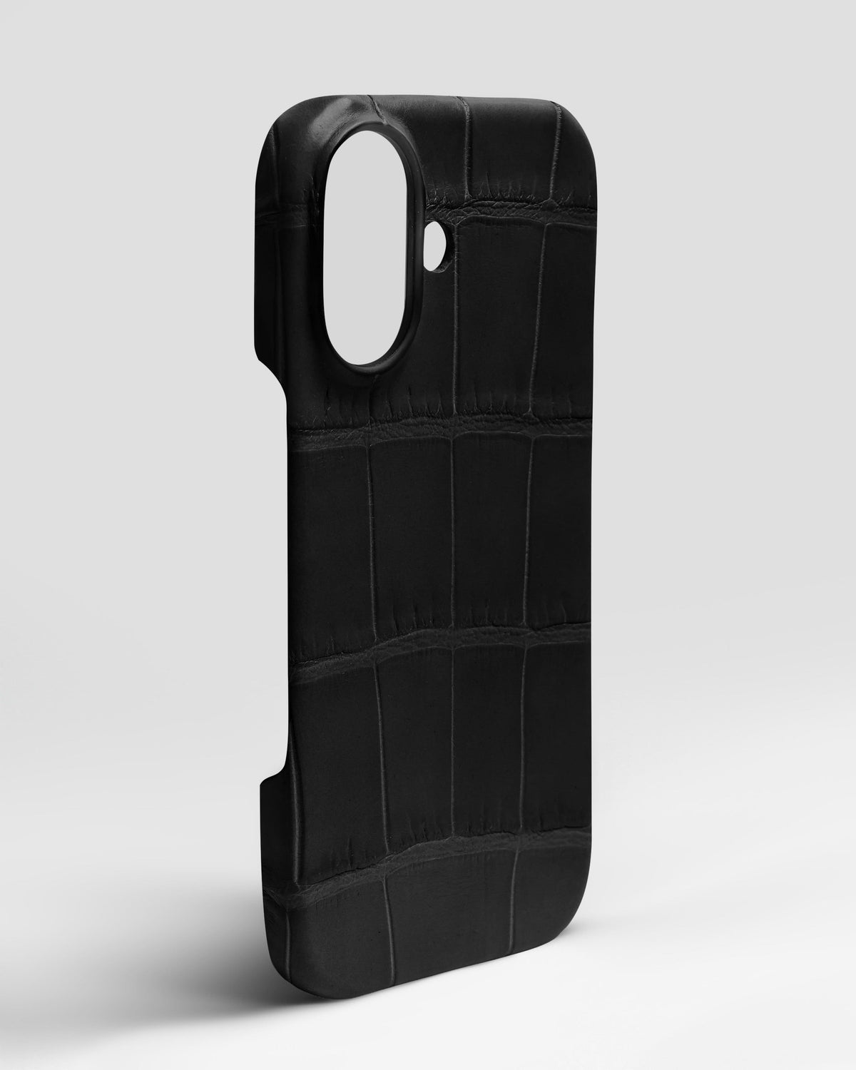 Black Crocodile Leather Full-Wrap Case for iPhone 17