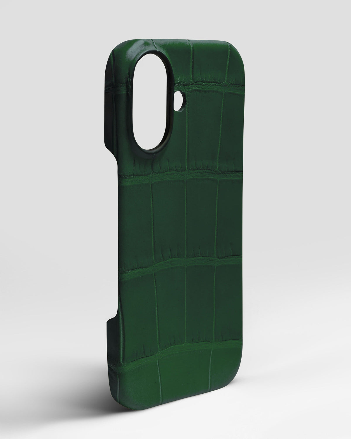 Dark Green Crocodile Leather Full-Wrap Case for iPhone 17