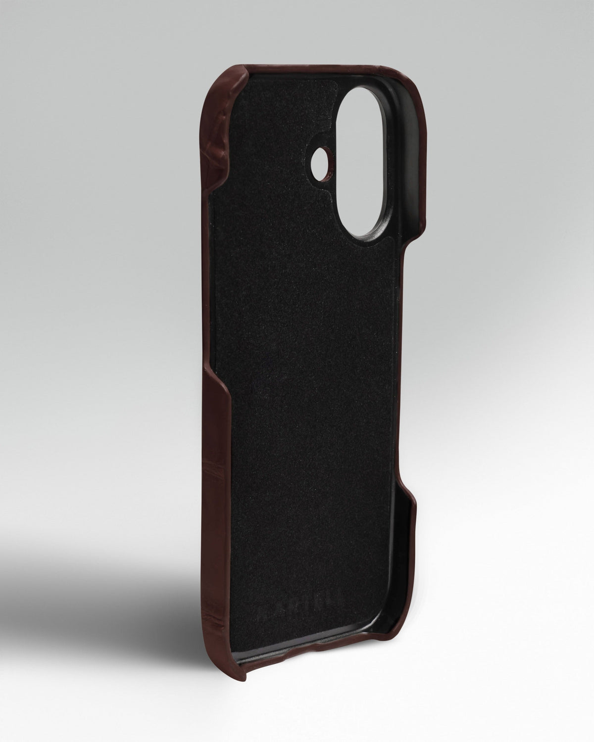 Dark Brown Crocodile Leather Full-Wrap Case for iPhone 17
