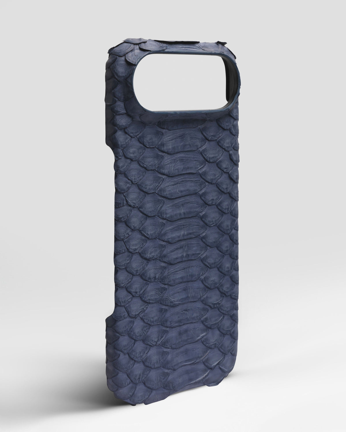 Blue-Gray Python Leather Full-Wrap Case for iPhone 17 Air