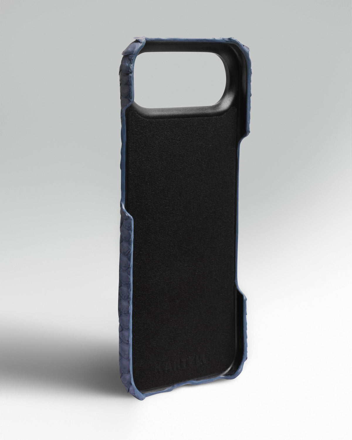 Blue-Gray Python Leather Full-Wrap Case for iPhone 17 Air