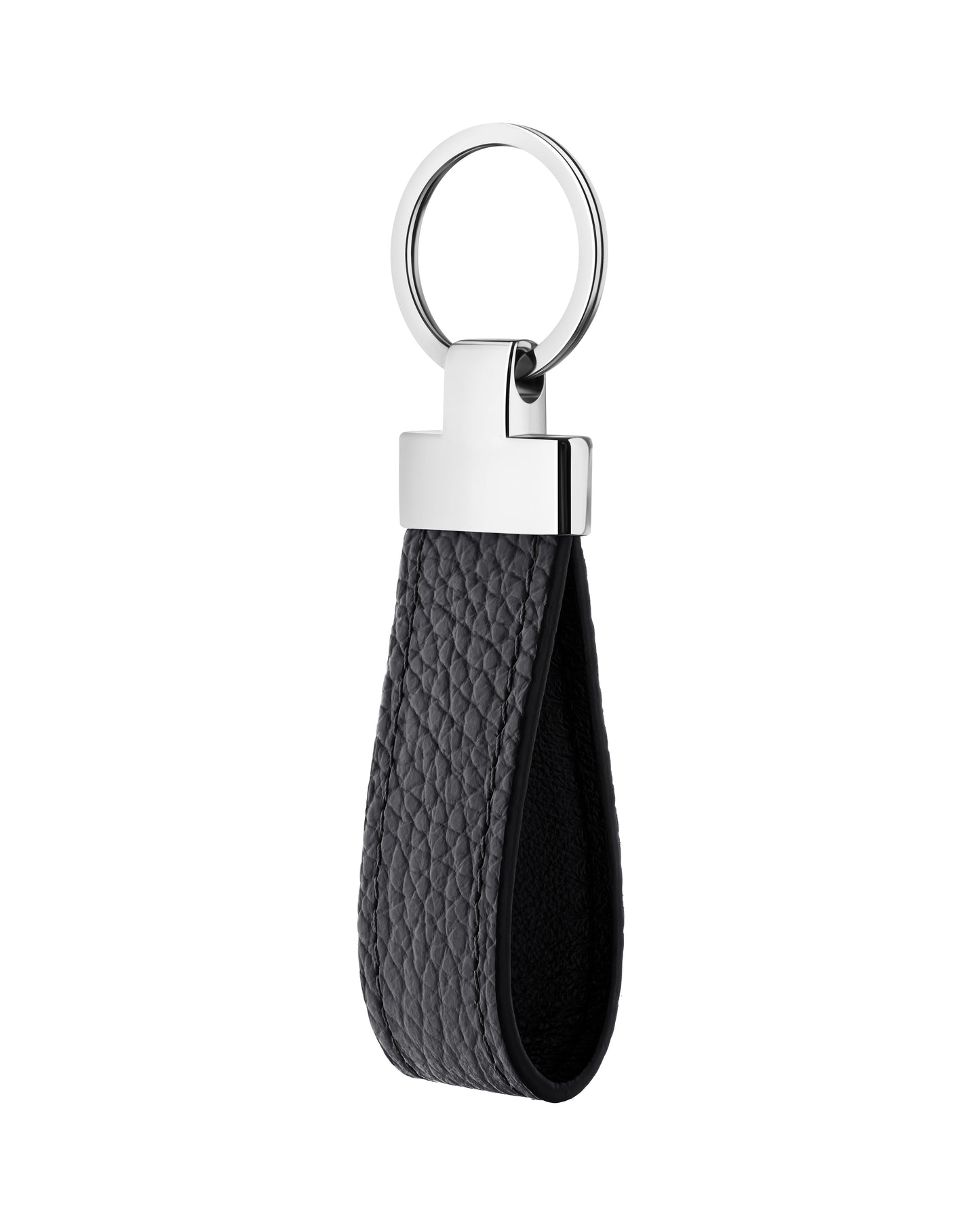 Black Floater Leather Keychain