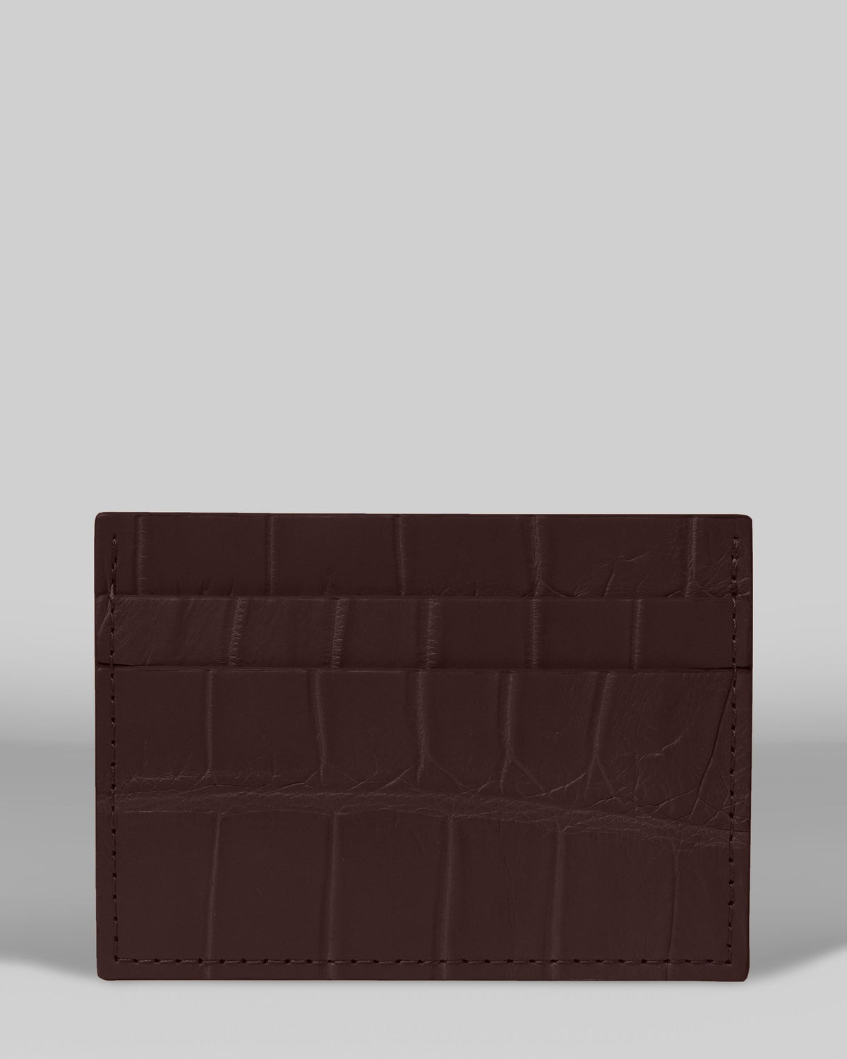 Dark Brown Crocodile Leather Cardholder