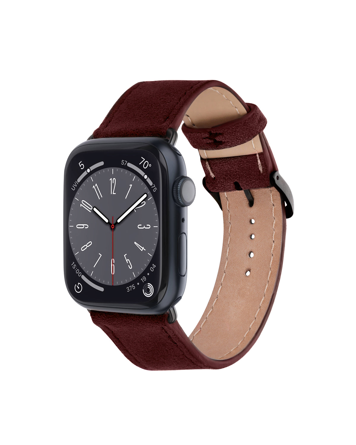 Burgundy Alcantara Apple Watch Strap