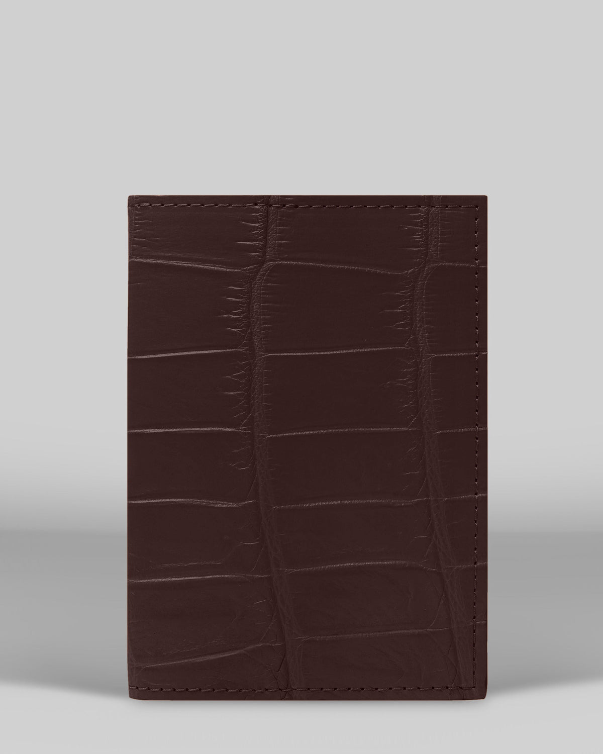 Dark Brown Crocodile Leather Passport Cover