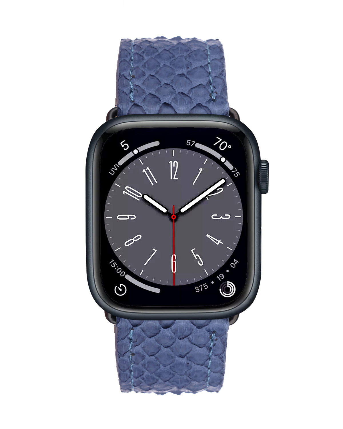Blue-Gray Python Leather Apple Watch Strap