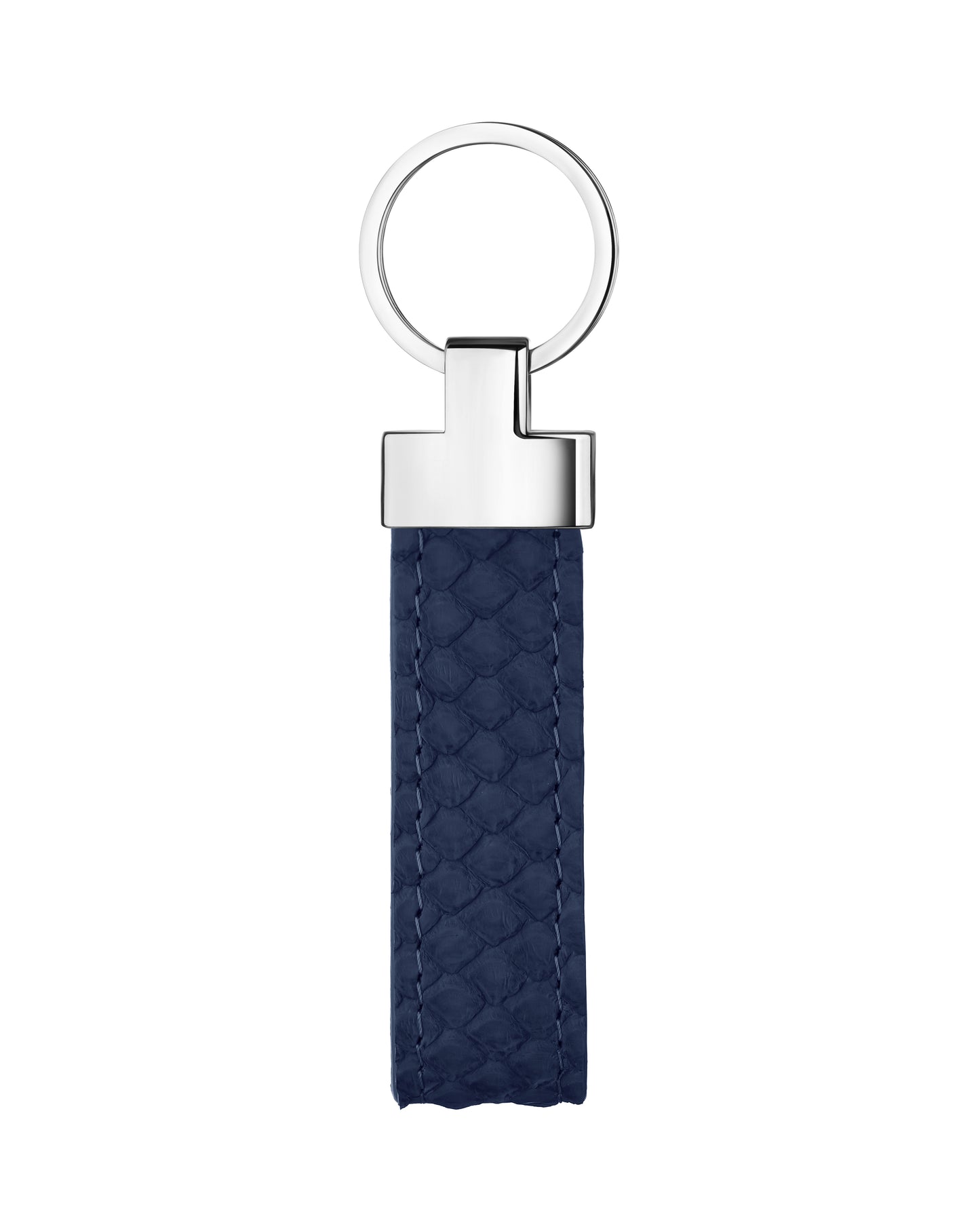 Light Blue Python Leather Keychain