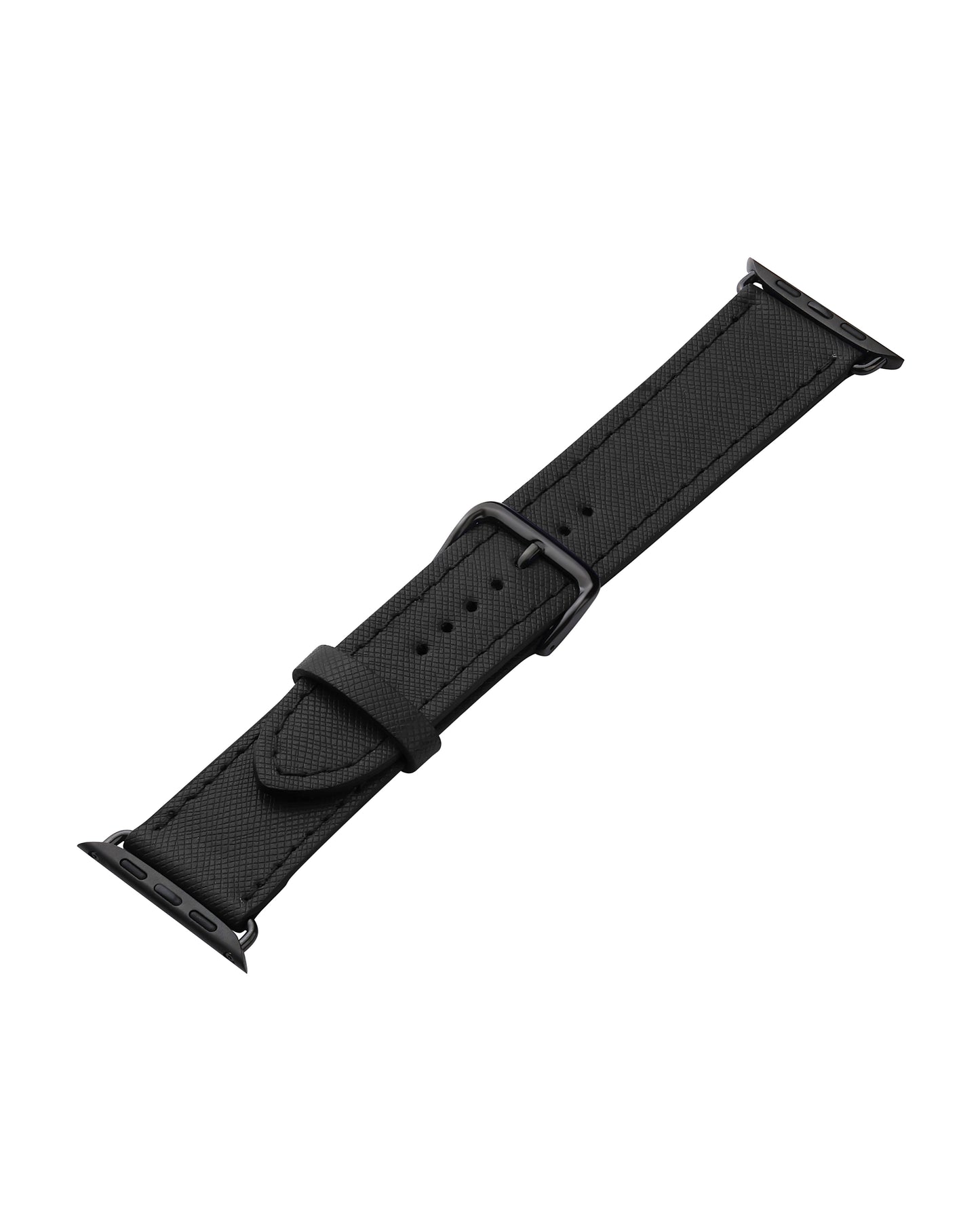 Black Saffiano Leather Apple Watch Strap