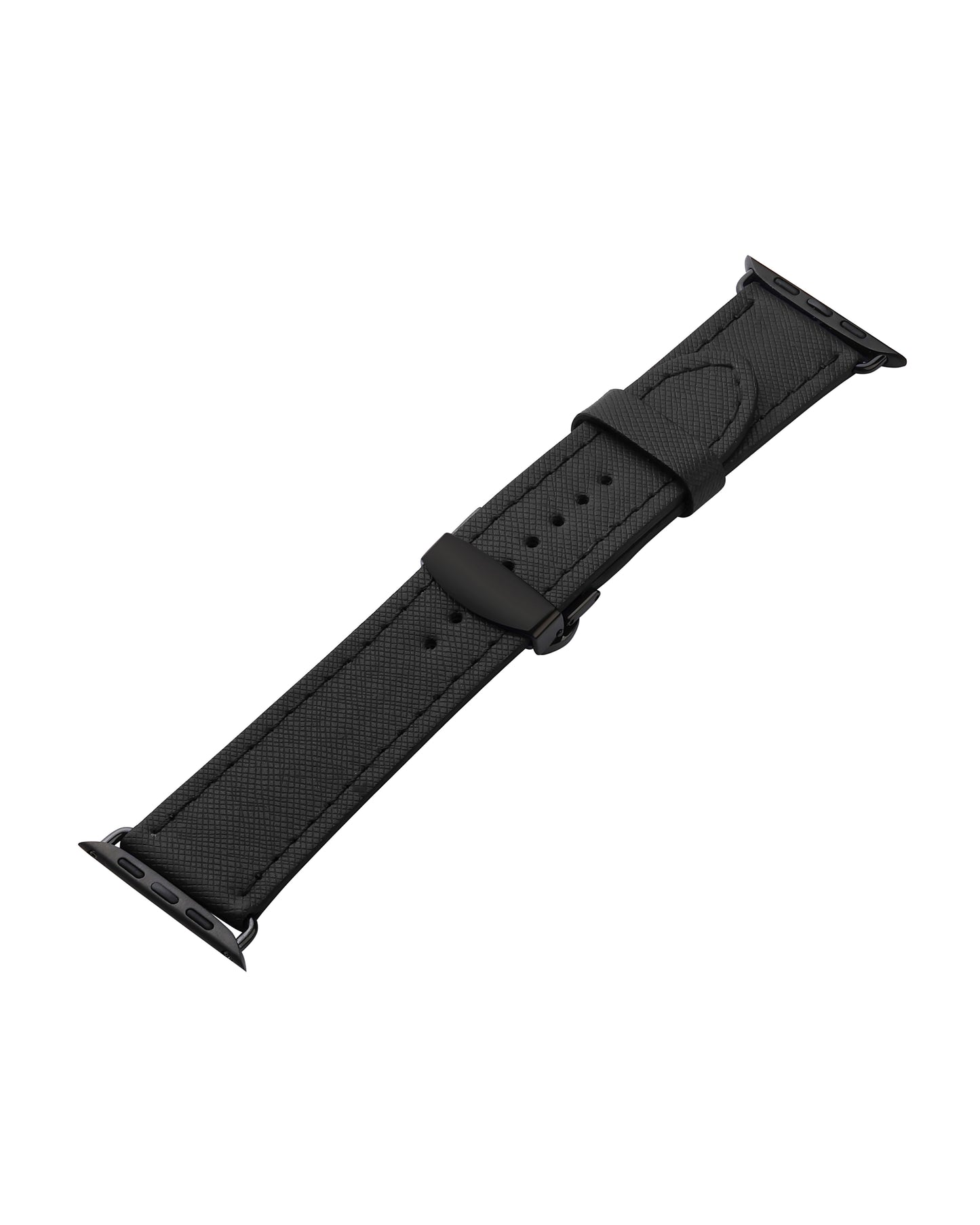 Black Saffiano Leather Apple Watch Strap