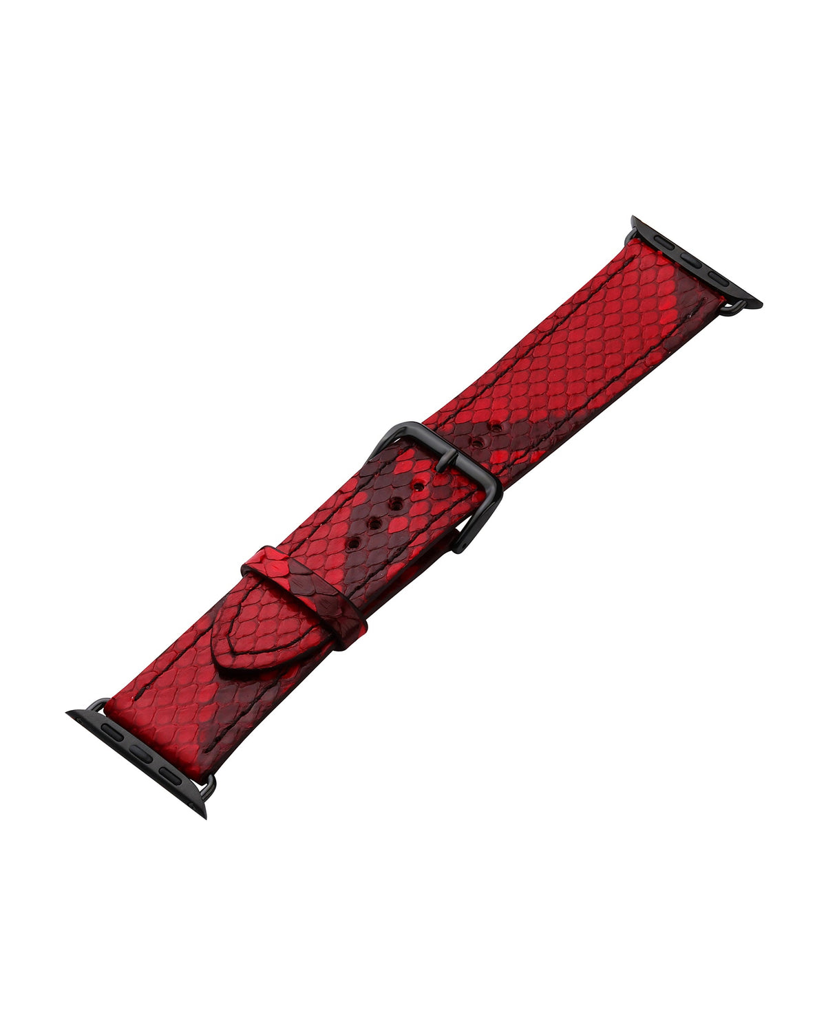 Red Python Leather Apple Watch Strap