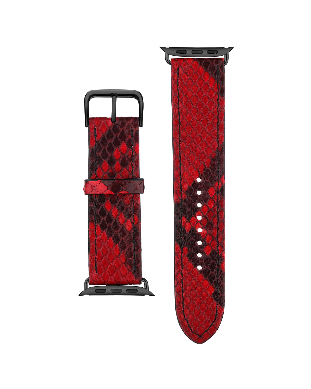 Red Python Leather Apple Watch Strap