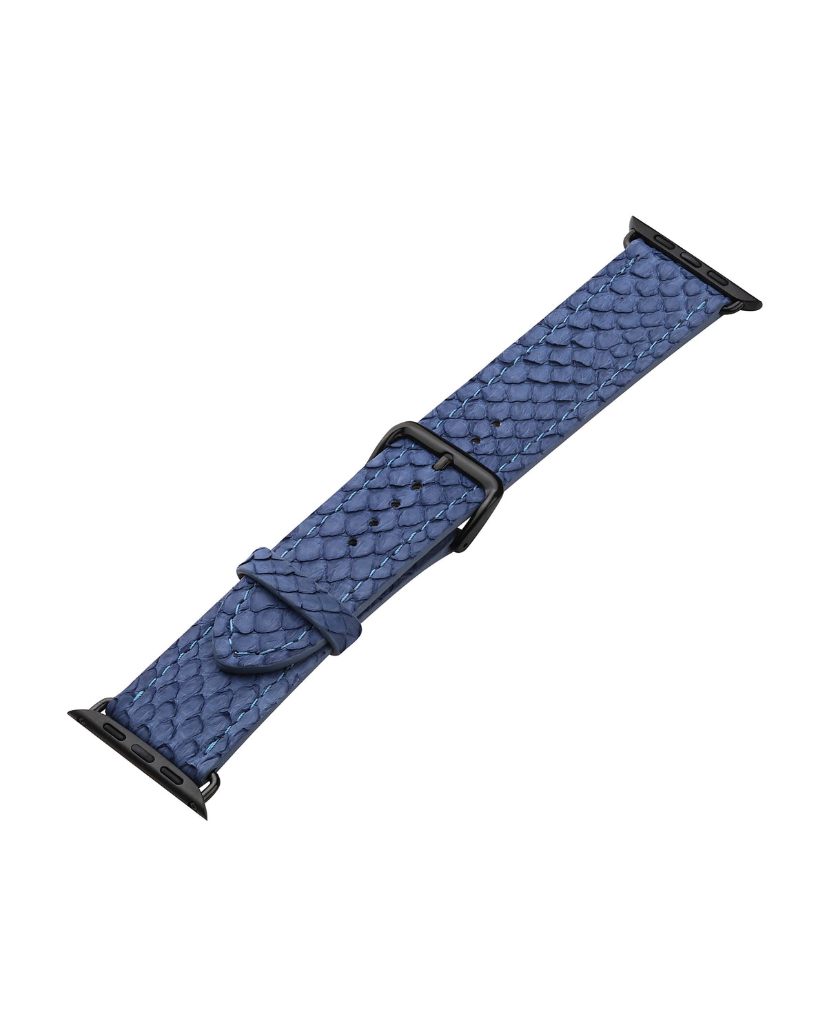 Blue-Gray Python Leather Apple Watch Strap