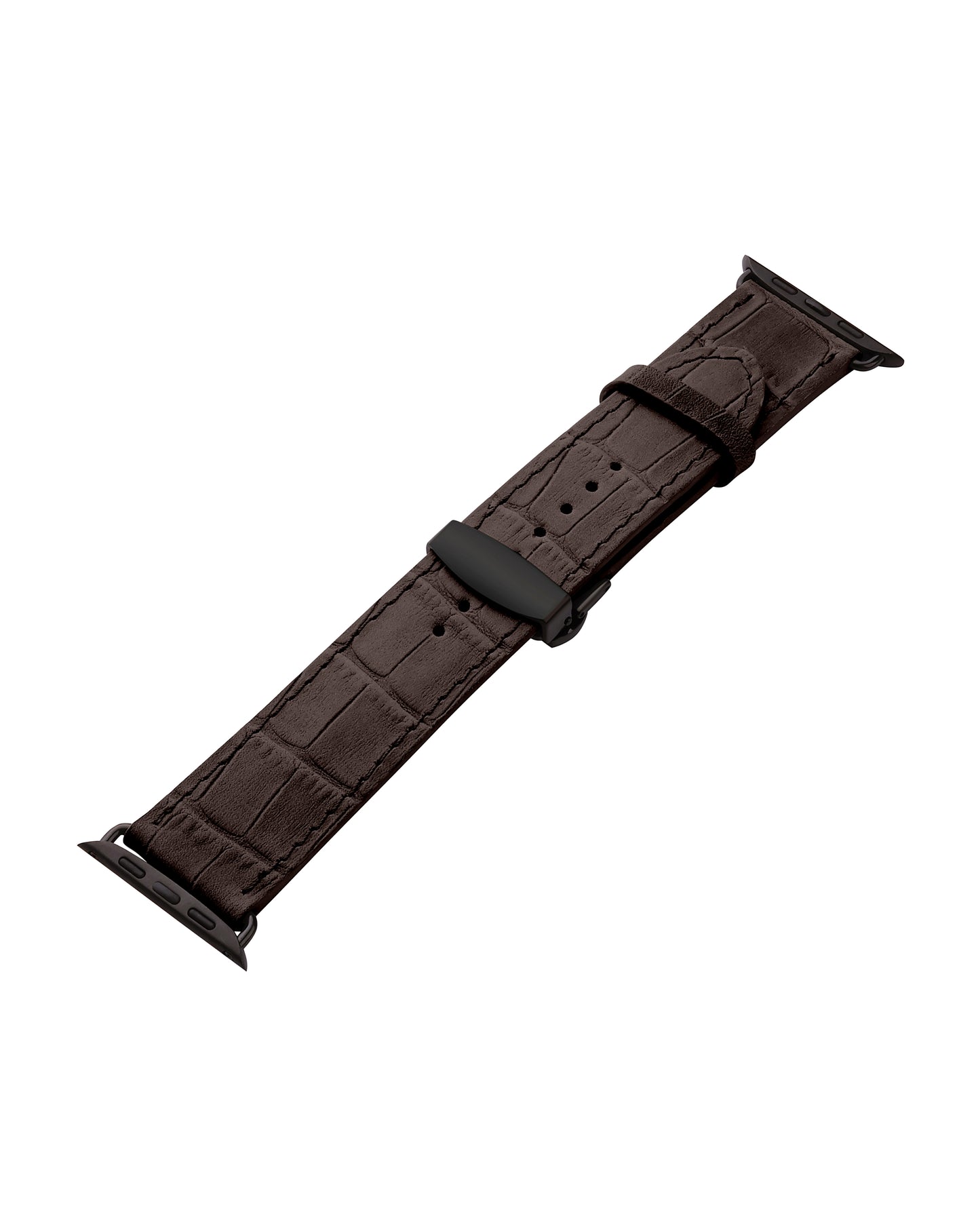 Темно-коричневий ремінець Apple Watch із телячої шкіри з тисненням крокодила