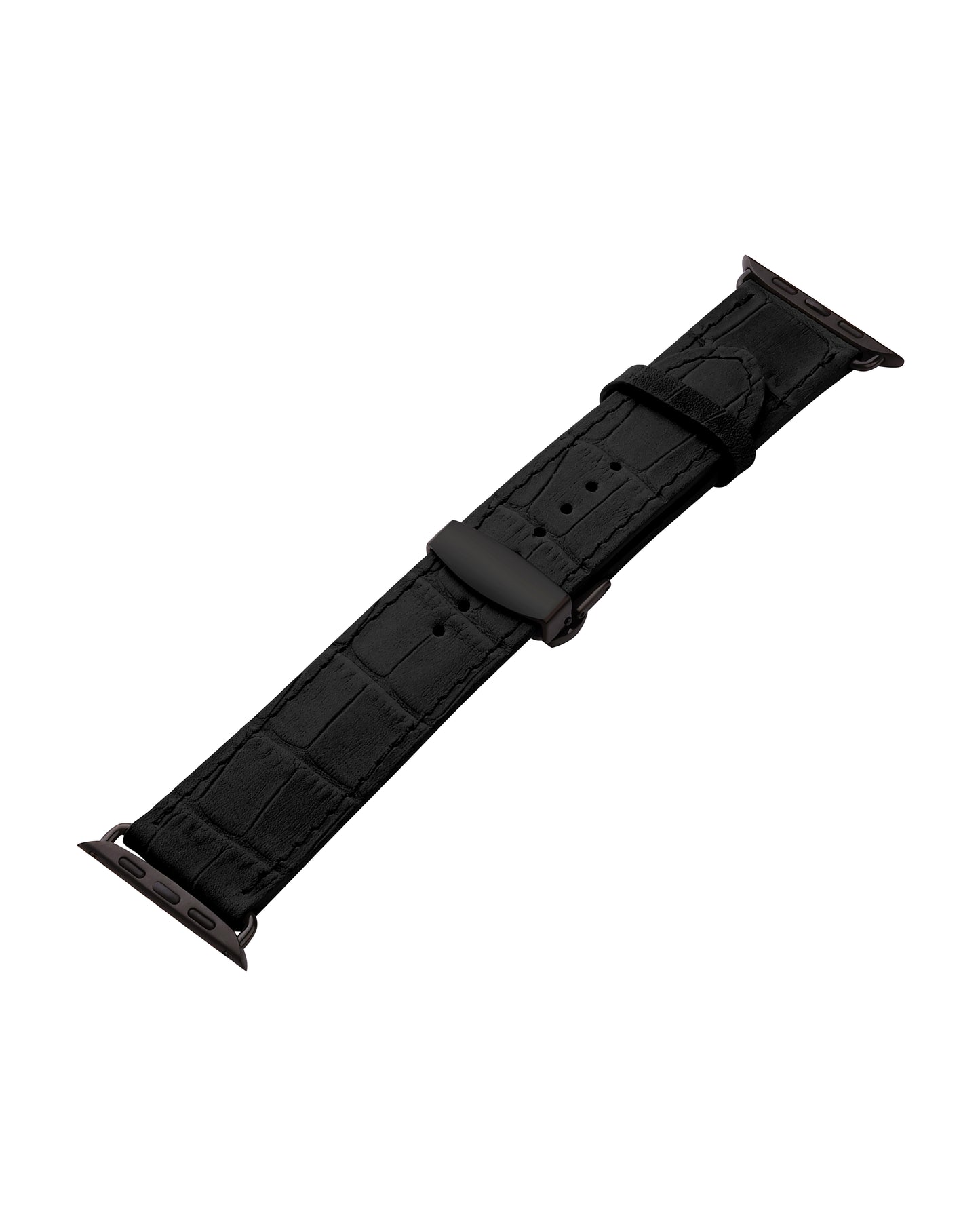 Чорний ремінець Apple Watch із телячої шкіри з тисненням крокодила