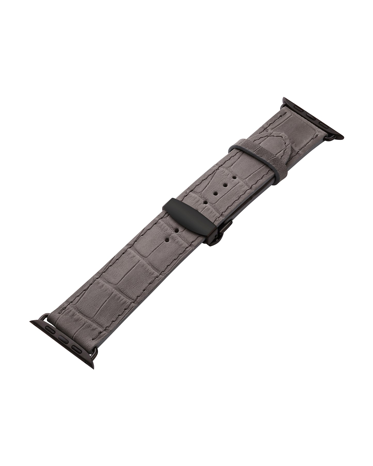 Ремінець Apple Watch із сірої телячої шкіри з тисненням крокодила
