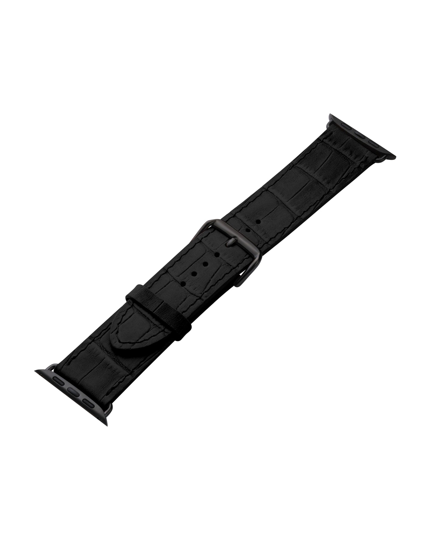 Чорний ремінець Apple Watch із телячої шкіри з тисненням крокодила