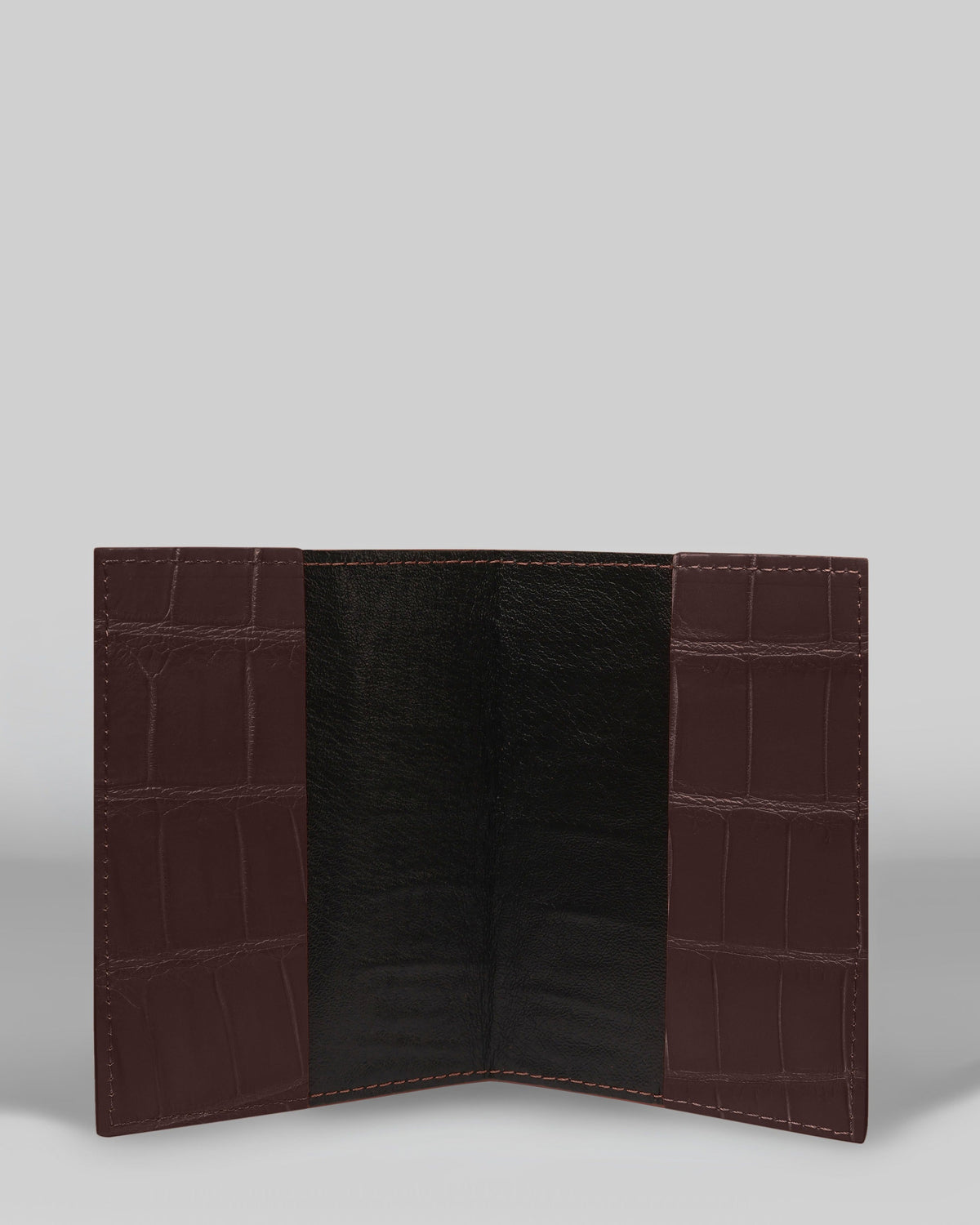 Dark Brown Crocodile Leather Passport Cover