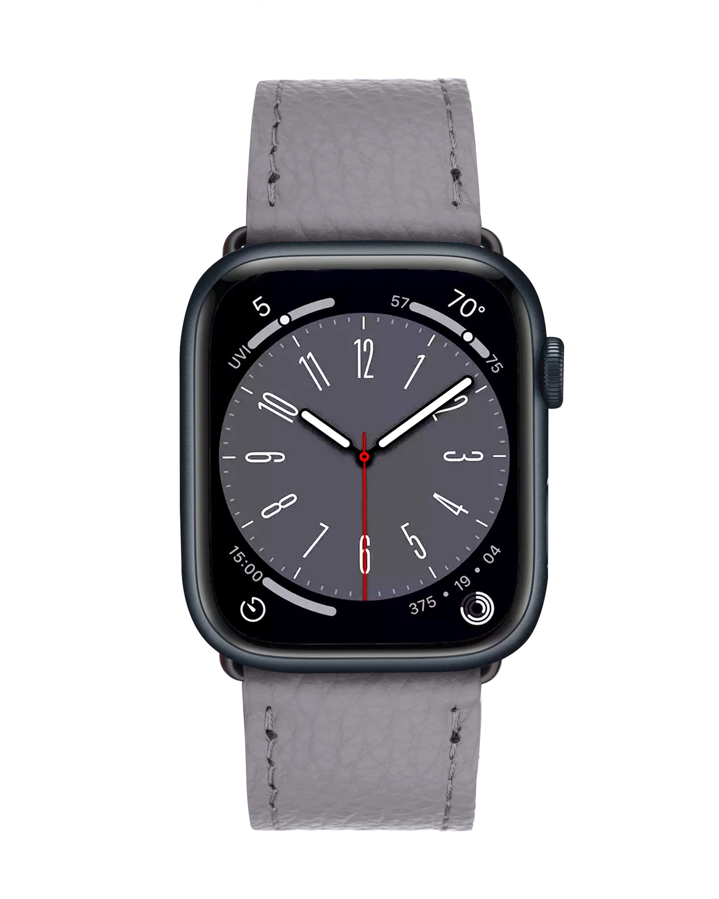 Ремінець Apple Watch із сірої текстурованої телячої шкіри