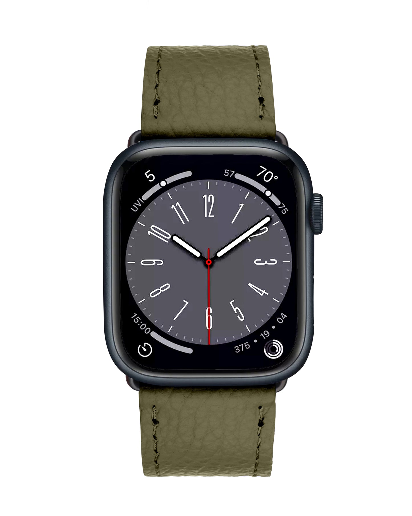 Ремінець Apple Watch із чорної текстурованої телячої шкіри
