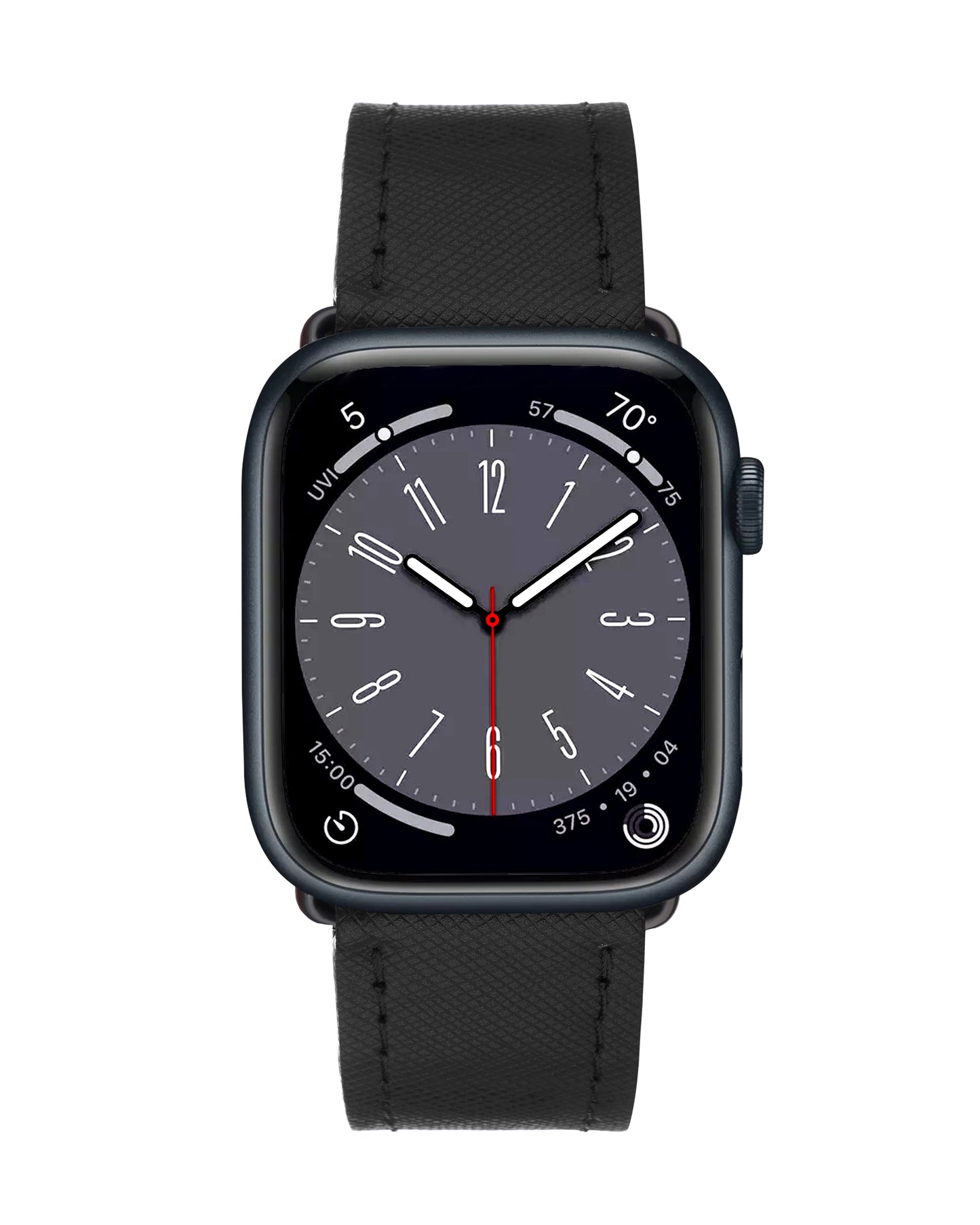 Black Saffiano Leather Apple Watch Strap