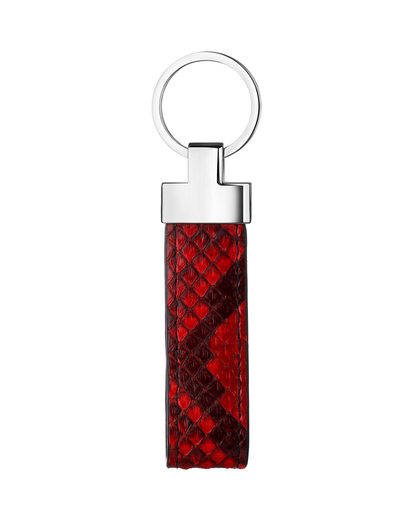 Red Python Leather Keychain