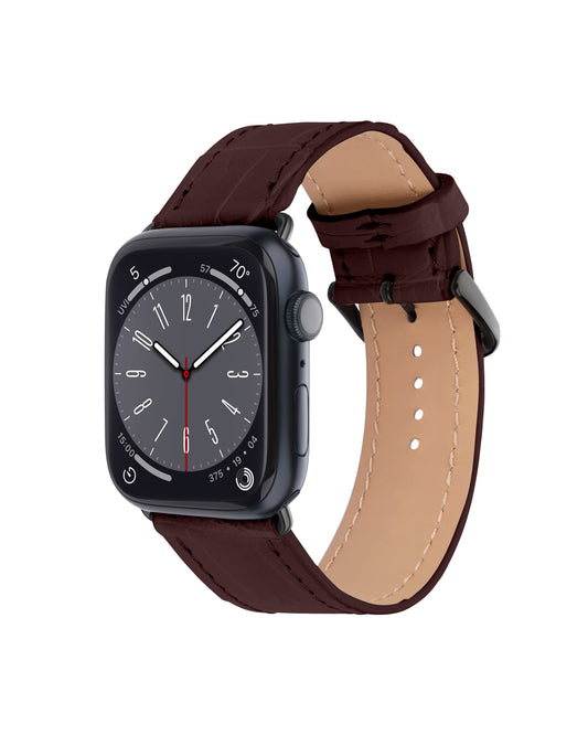 Темно-коричневий ремінець Apple Watch зі шкіри крокодила