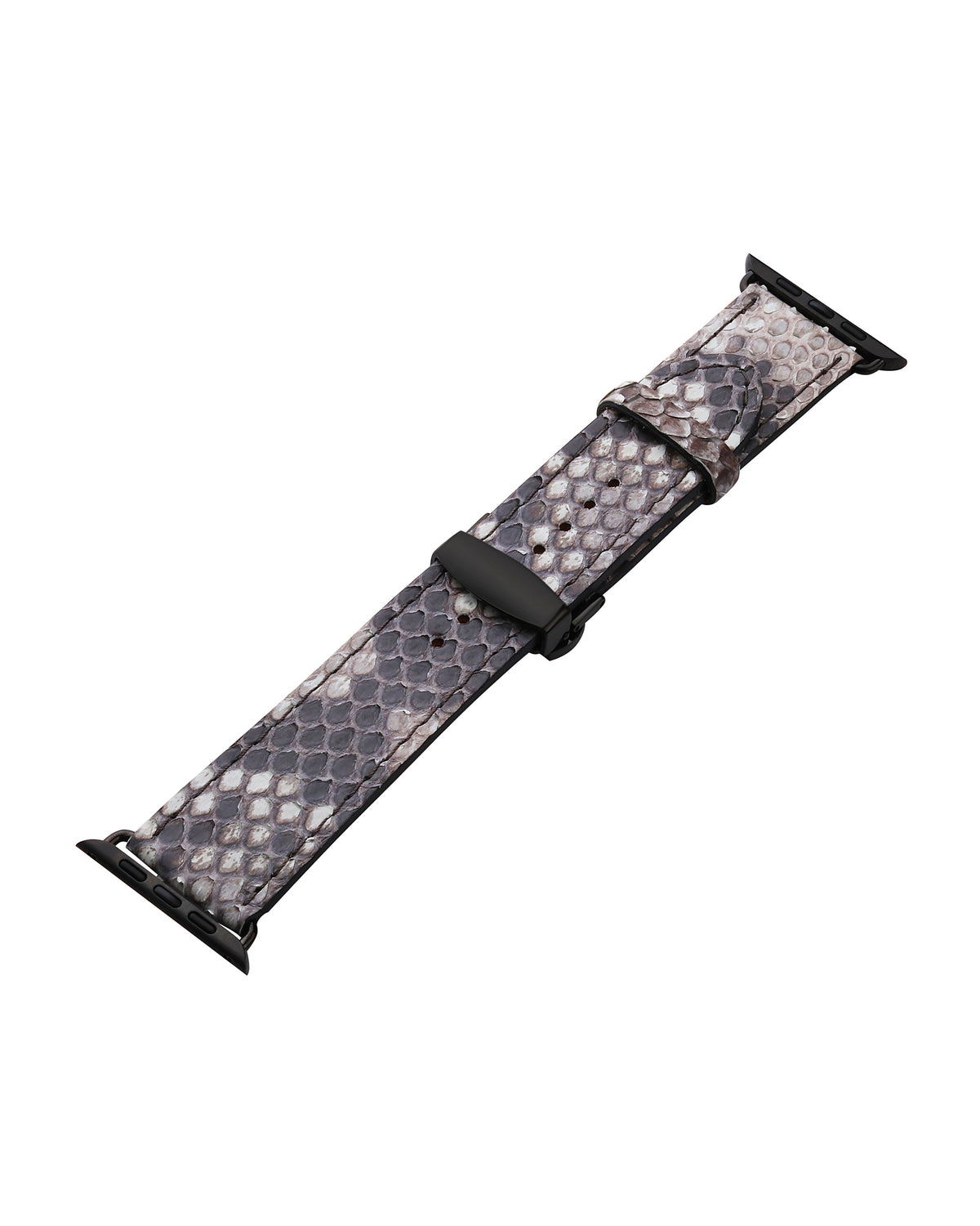 Black & White Python Leather Apple Watch Strap