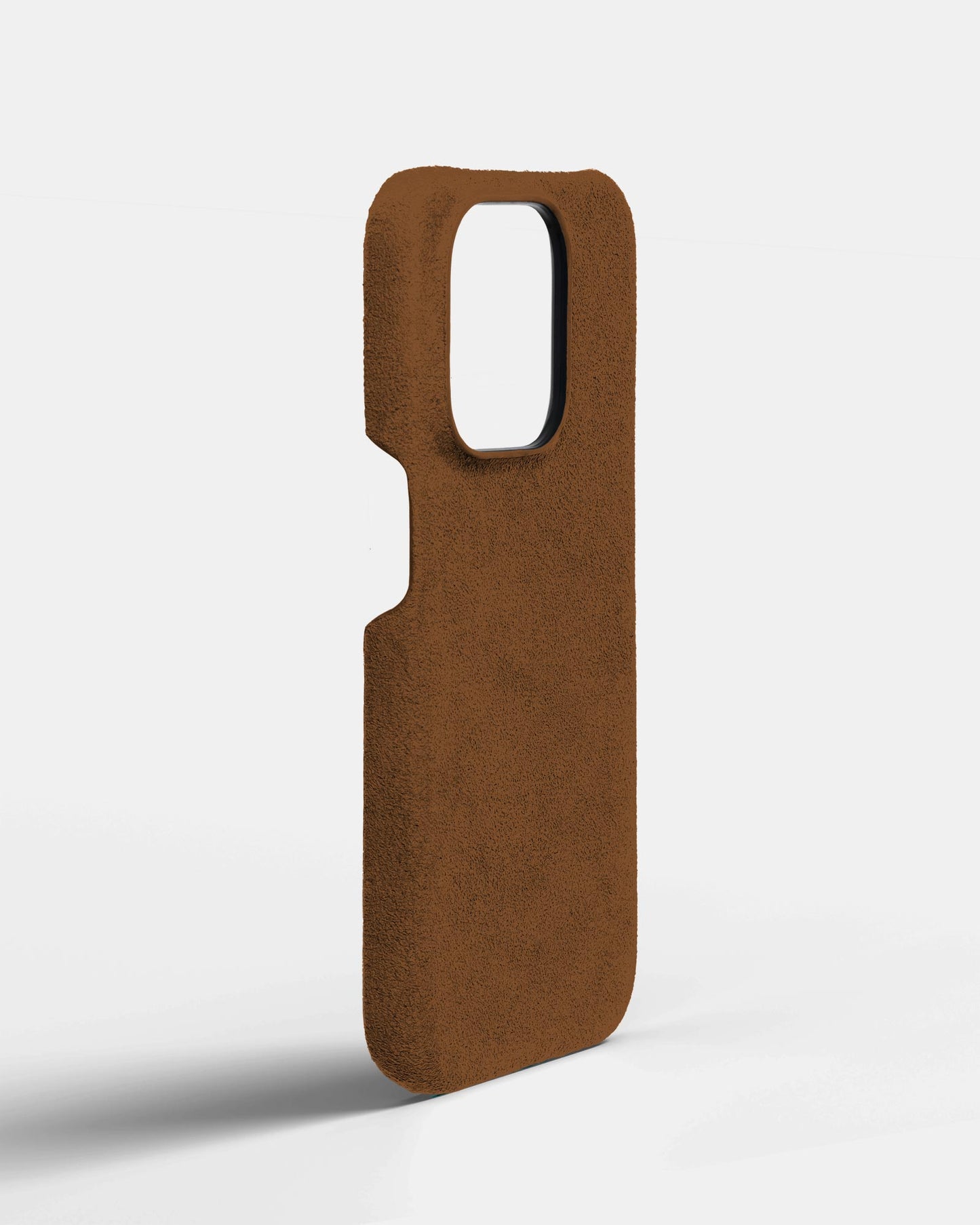 Brown Alcantara Case for iPhone 15 Pro