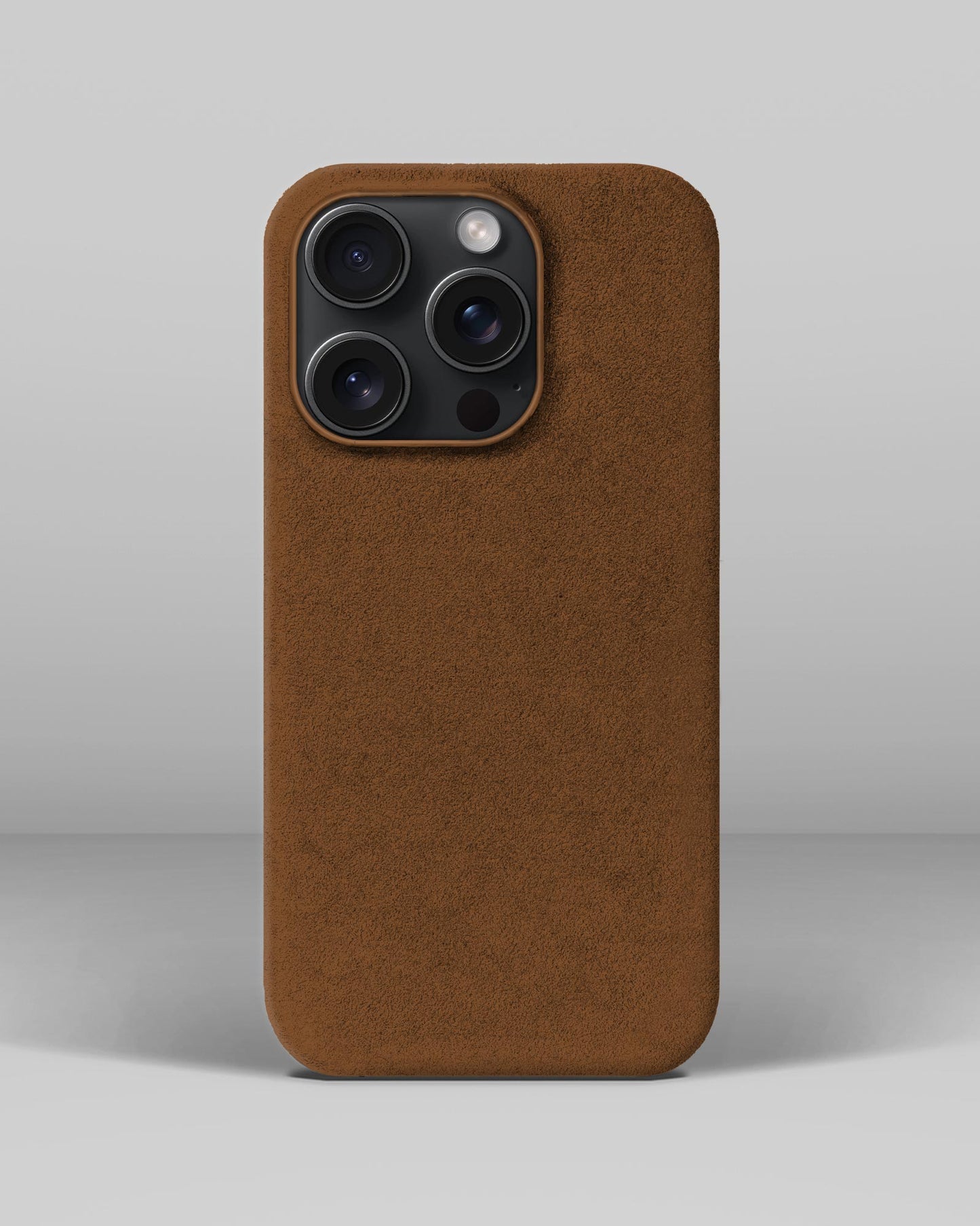 Brown Alcantara Case for iPhone 15 Pro