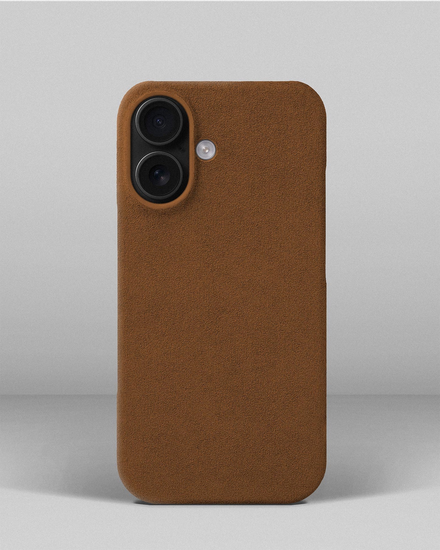 Brown Alcantara Case for iPhone 16