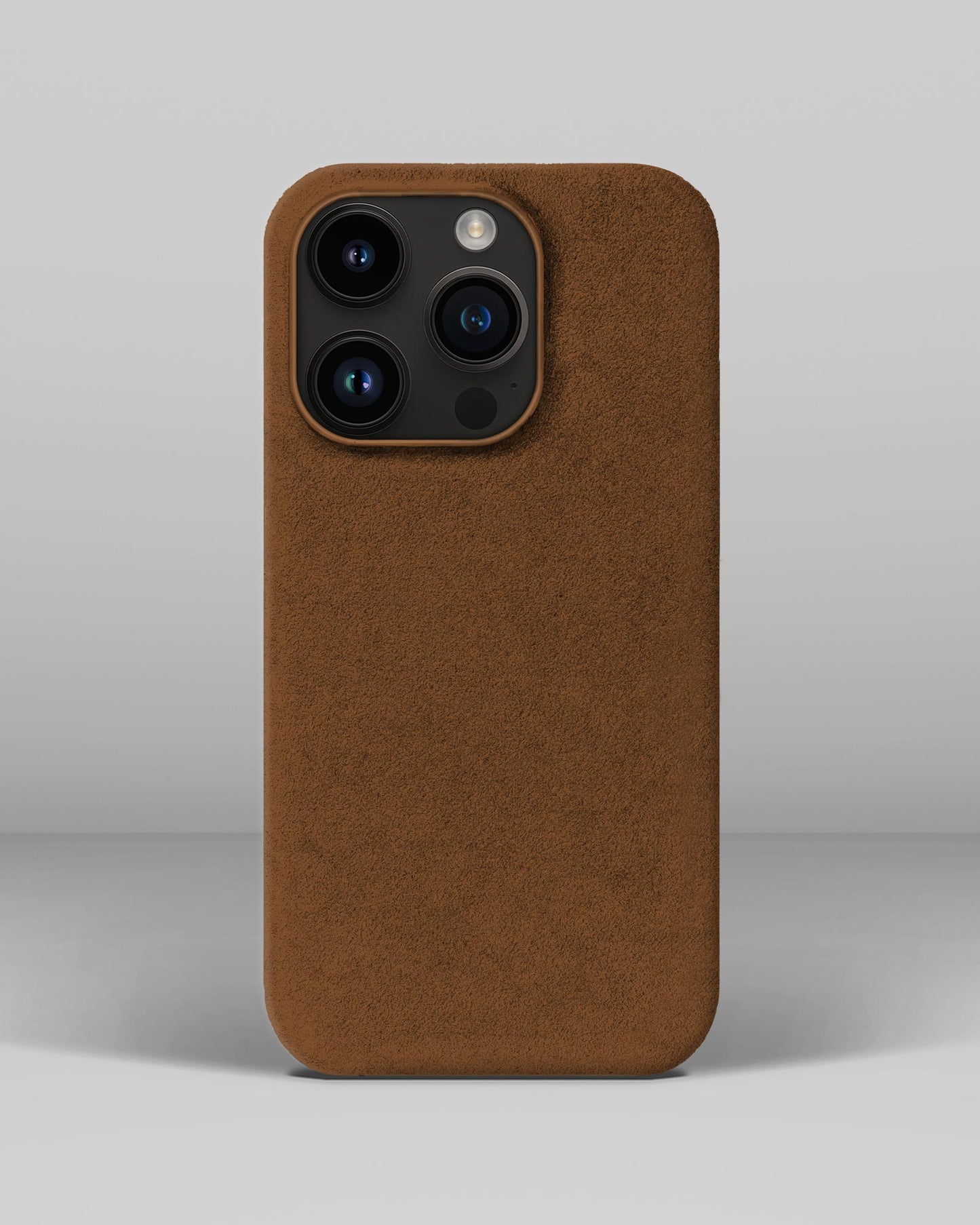 Brown Alcantara Case for iPhone 14 Pro