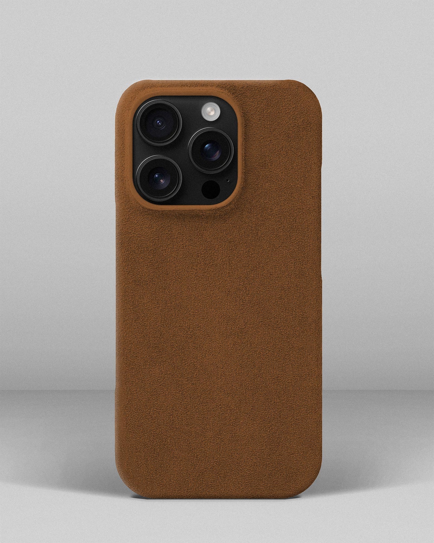 Brown Alcantara Case for iPhone 16 Pro