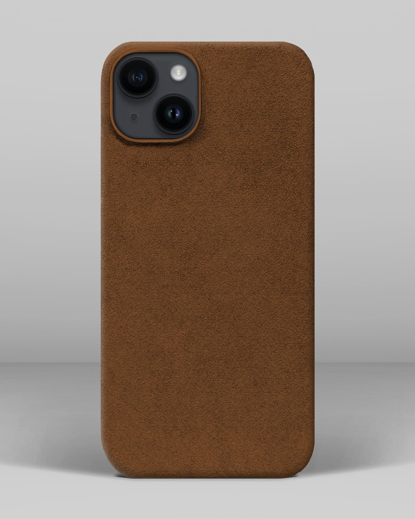 Brown Alcantara Case for iPhone 14 Plus