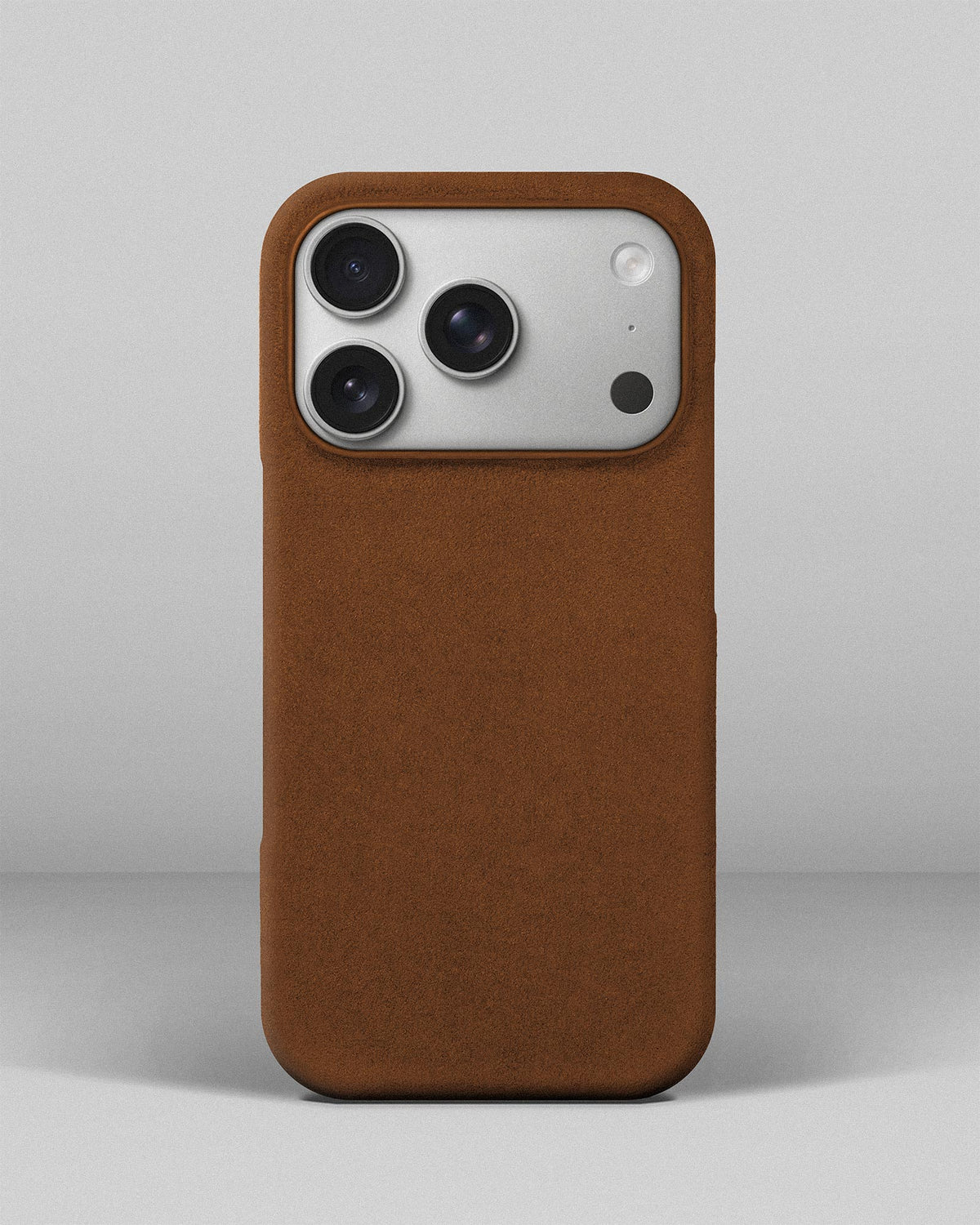 Brown Alcantara Case for iPhone 17 Pro