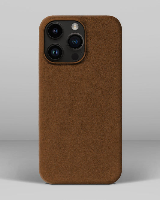 Brown Alcantara Case for iPhone 14 Pro Max