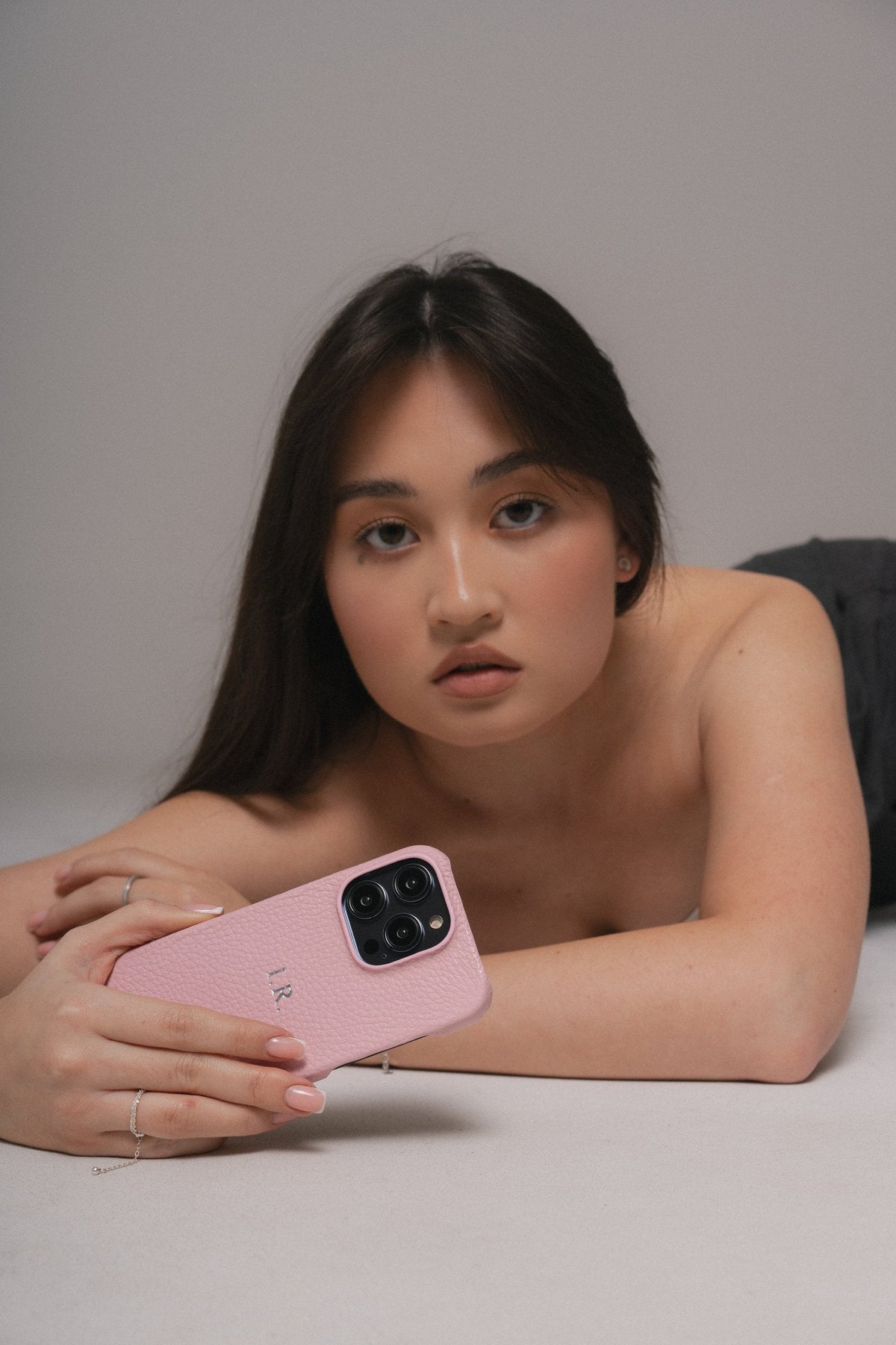 Pink Leather Case for iPhone 16 Plus