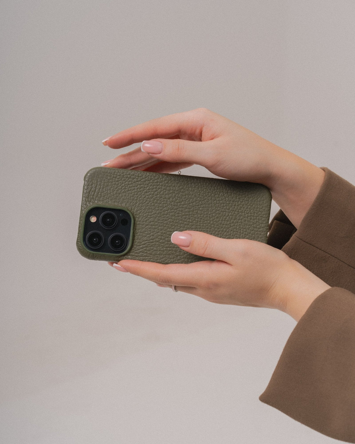 Dark Green Leather Case for iPhone 16 Pro Max