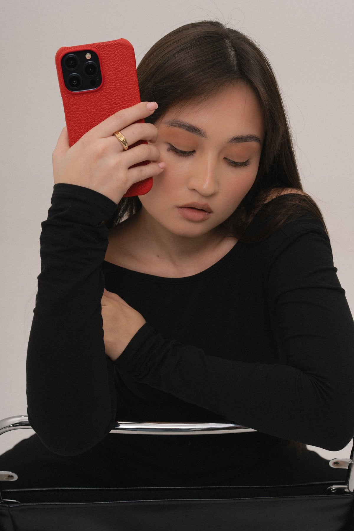 Red Leather Case for iPhone 16