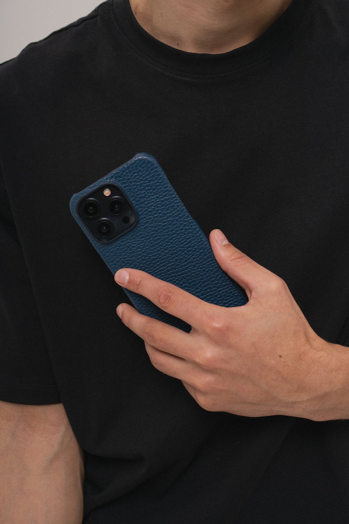 Navy Blue Leather Case for iPhone 16 Pro Max