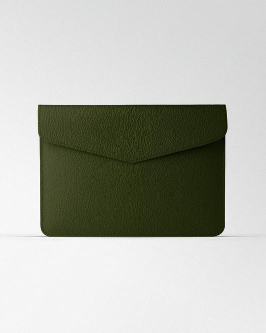 Magnetic MacBook Sleeve in Dark Green Floater Leather
