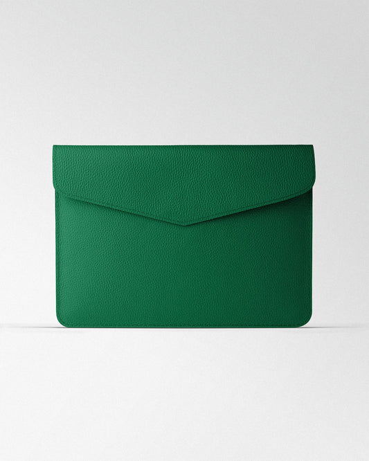 Magnetic MacBook Sleeve in Green Floater Leather