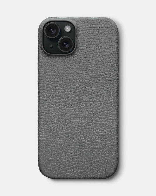 Gray Leather Case for iPhone 16 Plus