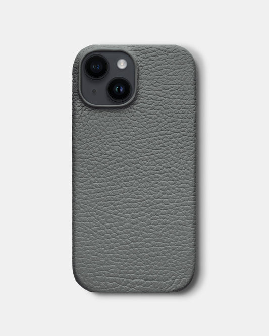 Gray Leather Case for iPhone 14