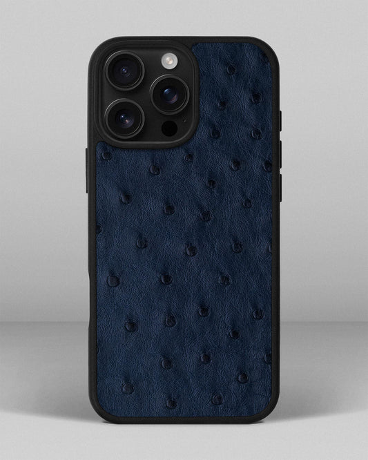 Dark blue Ostrich Sport Case for iPhone 16 Pro Max