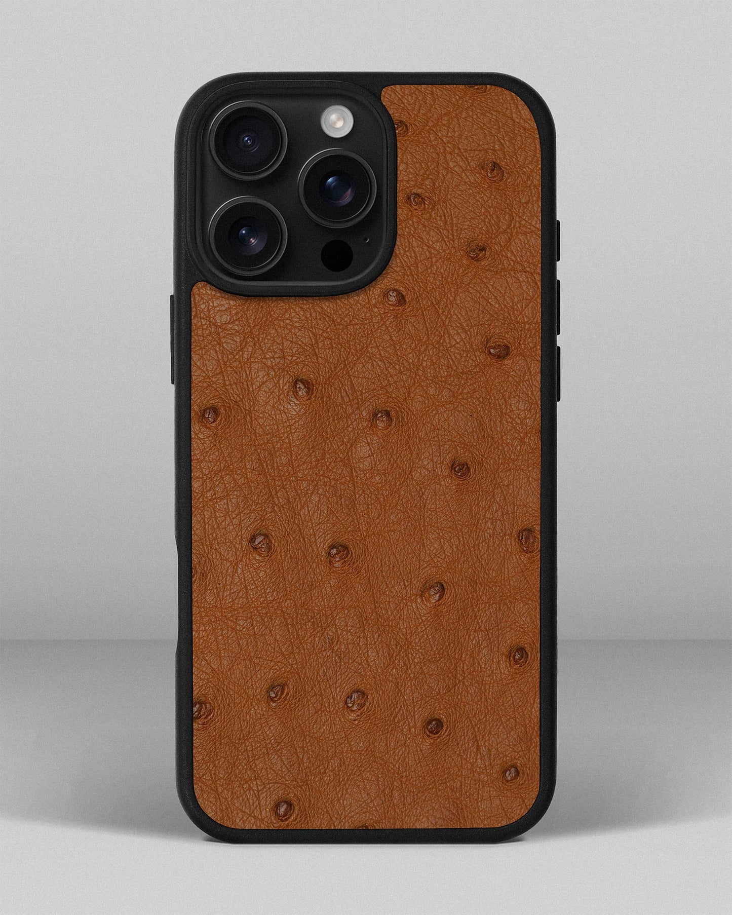 Brown Ostrich Sport Case for iPhone 16 Pro Max